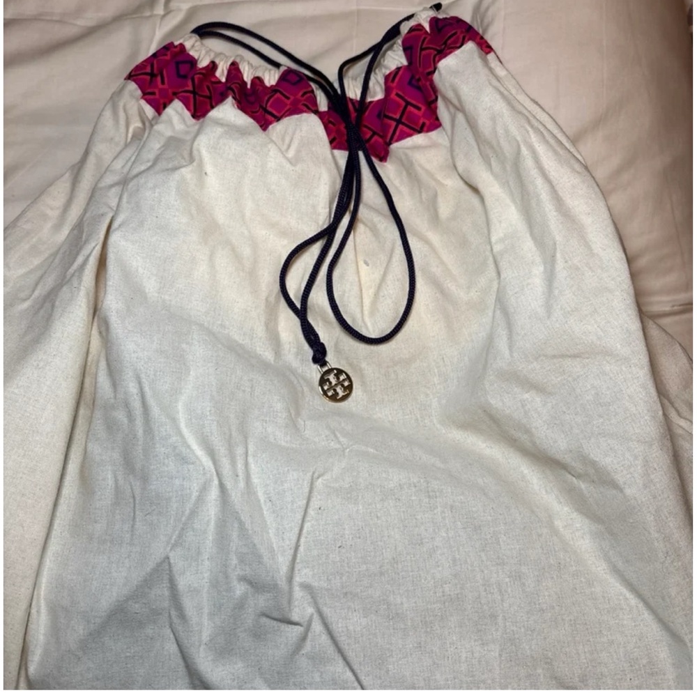 Tory Burch Cream and Pink Shoulder Bag